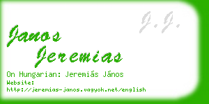 janos jeremias business card