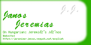 janos jeremias business card